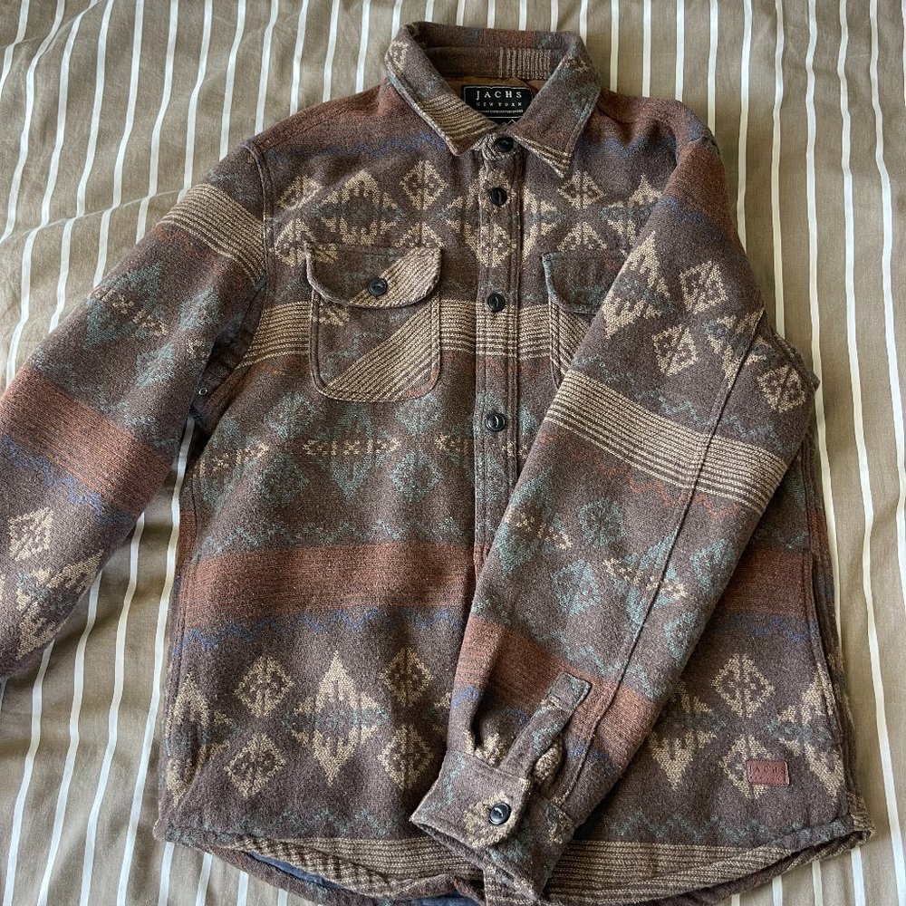 Wool Blend Blanket Jacket - Mens L